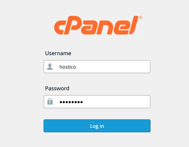 Logare panou cPanel