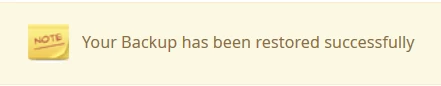 Repunere backup-ul cu succes