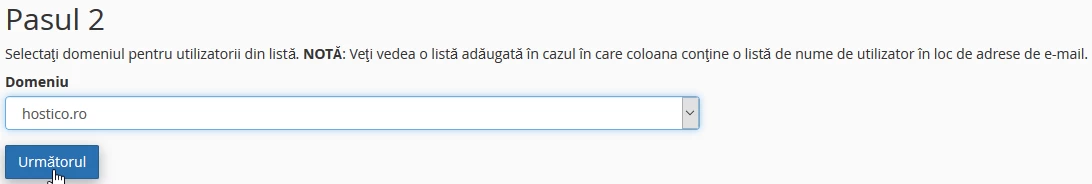 Selectare domeniu 