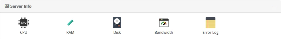 Server info panou Webuzo