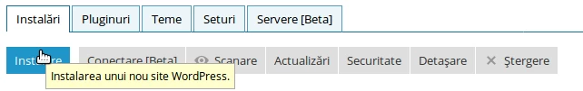 Initiere instalare wordpress