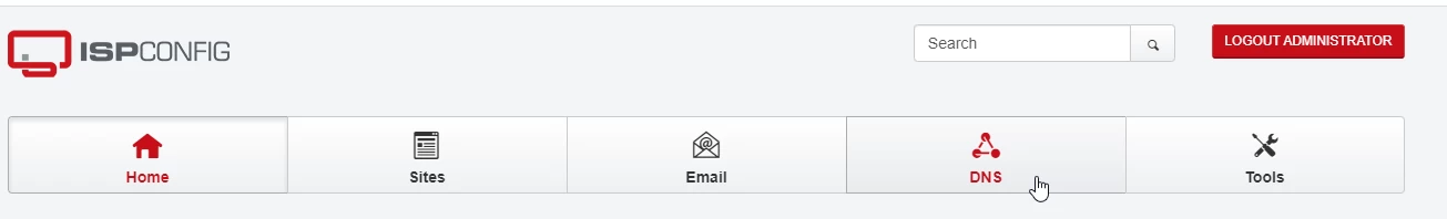 dns tab ispconfig